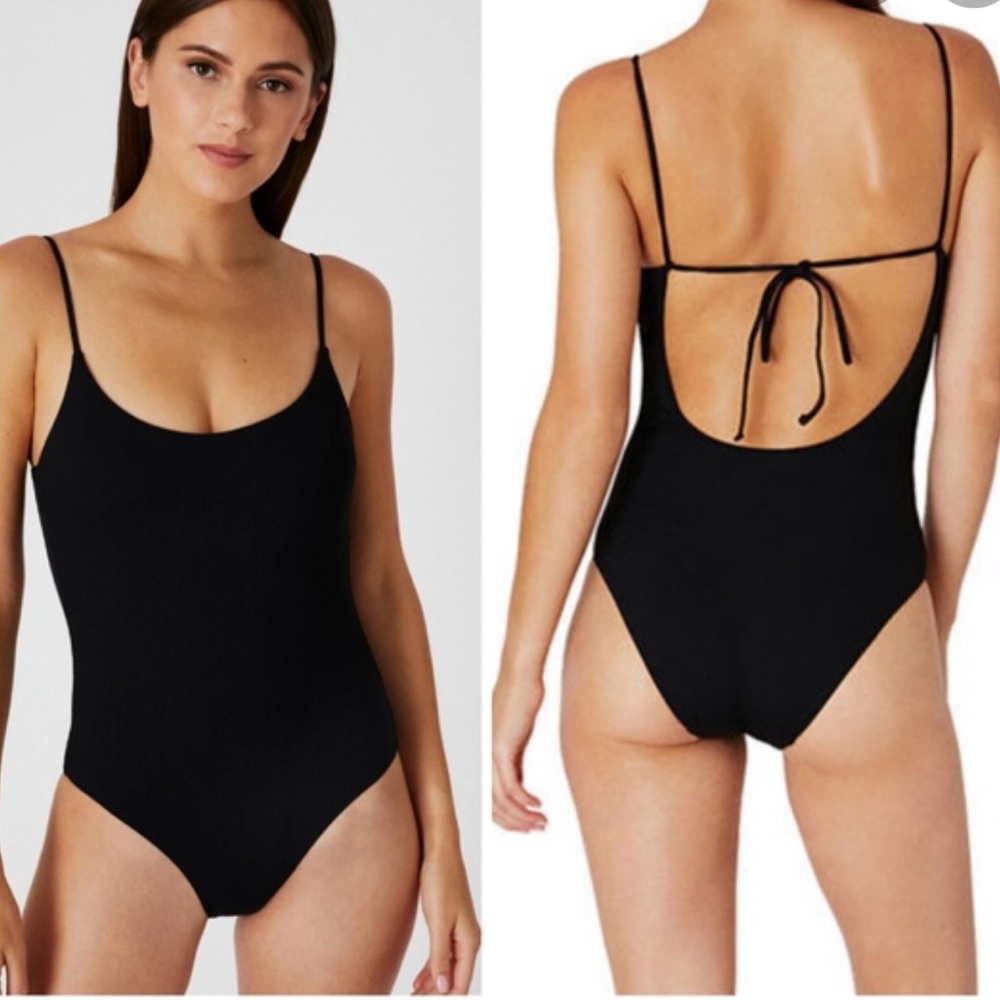 ribbed one piece black Onia swimsuit